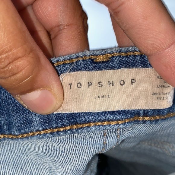 Top shop stretchy skinny leg jeans for women distressed bottom - Picture 4 of 5